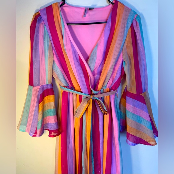 Multicolor Stripe Flowy Dress - Picture 2 of 6